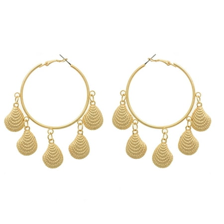 Amrita Singh Gold-tone Brass Olive Shell Hoop Earring