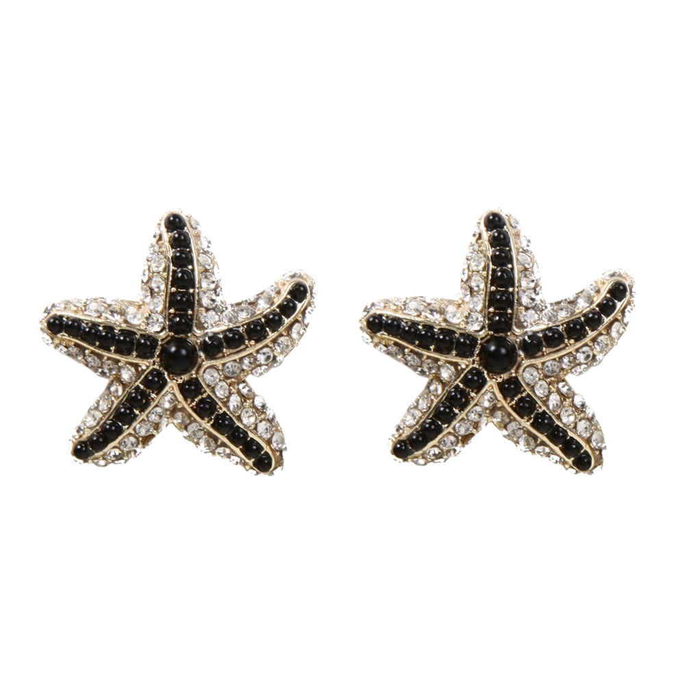 AMRITA SINGH JEWELRY Amrita Singh Gold-tone Brass Starfish Earrings with Resin Stone and Crystal Embellishments