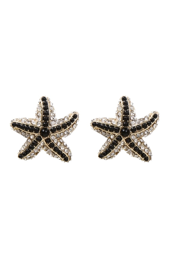 Amrita Singh Gold-tone Brass Starfish Earrings with Resin Stone and Crystal Embellishments