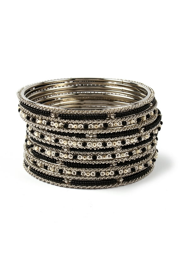 Amrita Singh Joan Brass and Beaded Bangle Set