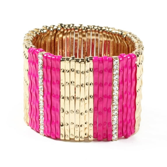 Amrita Singh Mercer Street Gold-tone Brass and Enamel Stretch Bracelet