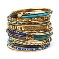 thumbnail image 1 of Amrita Singh Monaco 18-pc Brass and Beaded Bangle Set, Blue/Turquoise, 1 of 2