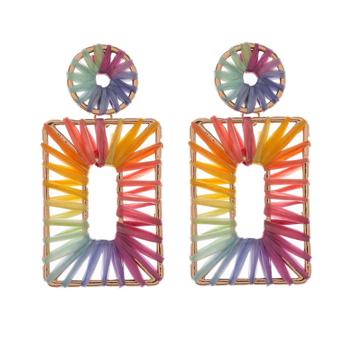 Amrita Singh Paulette Woven Raffia Square Drop Earring