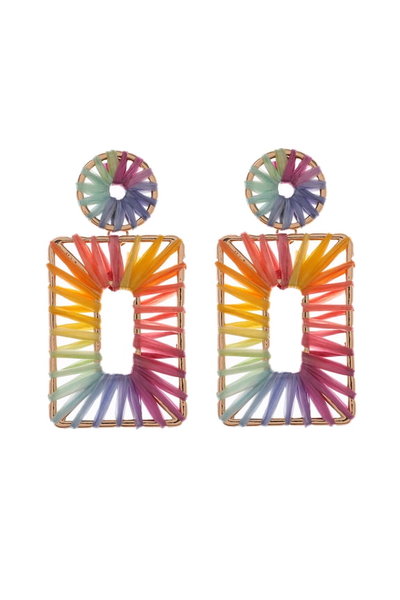 Amrita Singh Paulette Woven Raffia Square Drop Earring