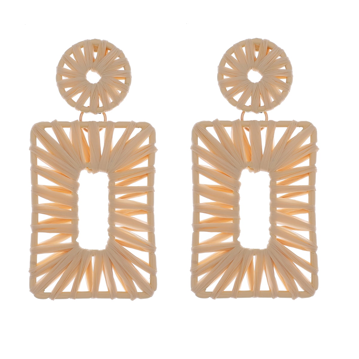 Amrita Singh Paulette Woven Raffia Square Drop Earring