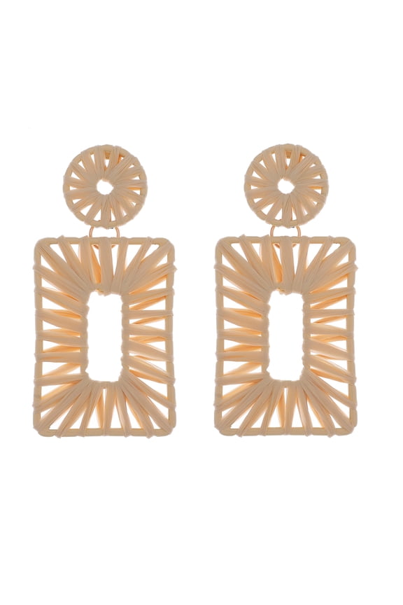Amrita Singh Paulette Woven Raffia Square Drop Earring