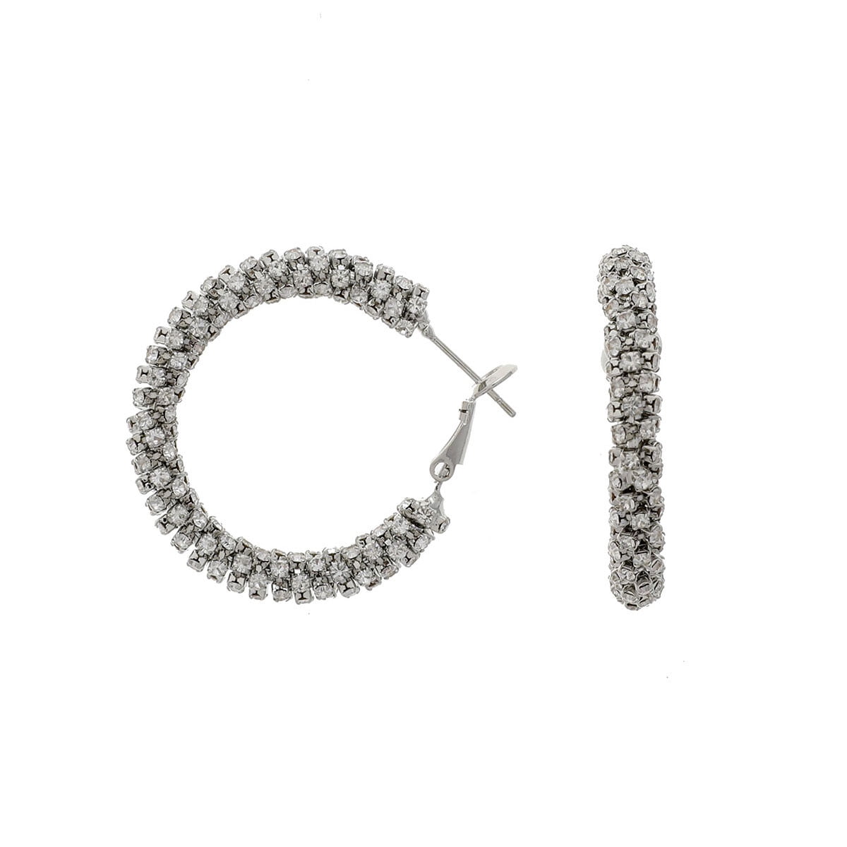 Amrita Singh Silver-tone Brass Magdalena Crystal Hoop Earring