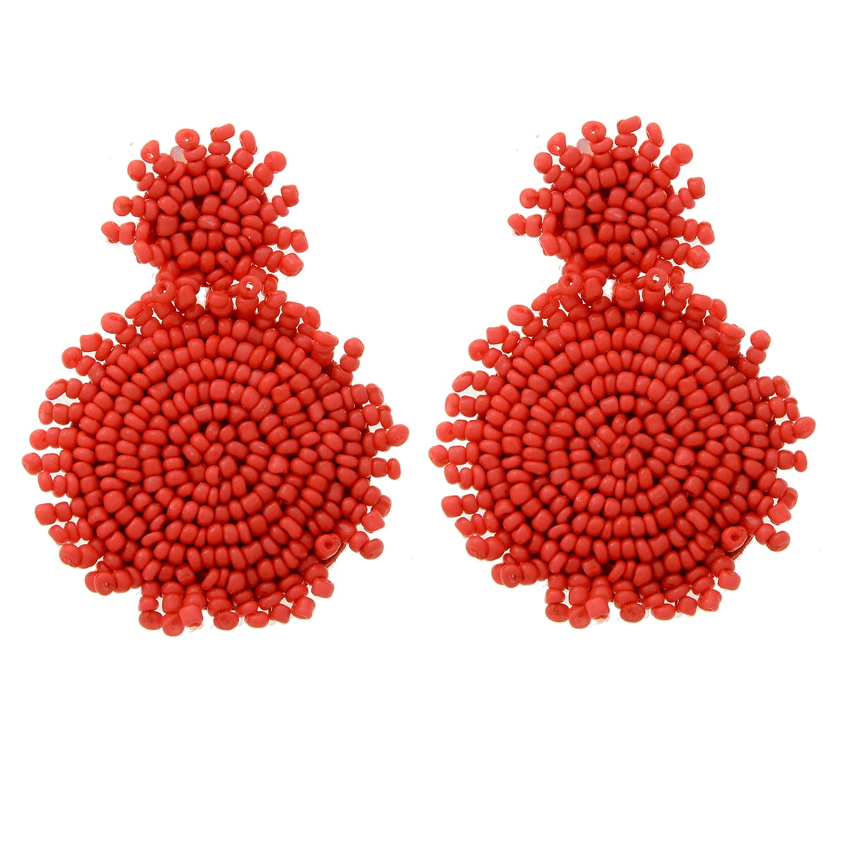 Amrita Singh Summer Seedbead Disc Drop Earring- Coral