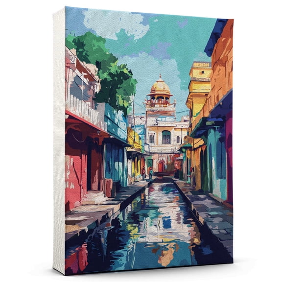 Amritsar Canvass Vintage, India Travel Prints Wall Art, Amritsar Travel Canvas, India Travel Colorful Canvas - 100AZ37
