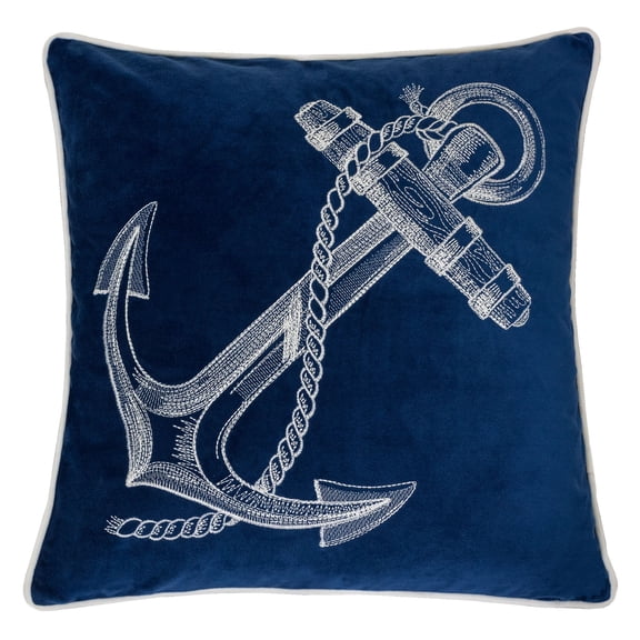 Amry Blue Graphic Polyester 20 in. x 20 in. Throw Pillow