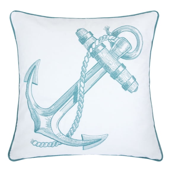 Amry Teal Graphic Polyester 20 in. x 20 in. Throw Pillow