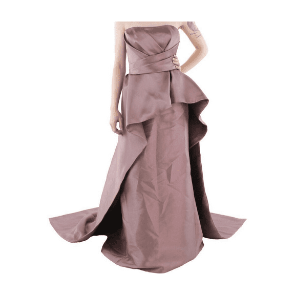 Amsale Women's Mikado Strapless Peplum Gown Size 14 B4HP NO TAGS