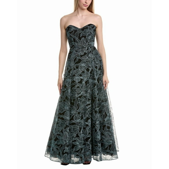 Amsale womens  Gown, 4, Blue