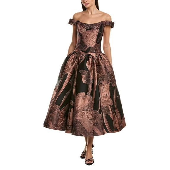 Amsale womens Jacquard Gown, 6, Pink