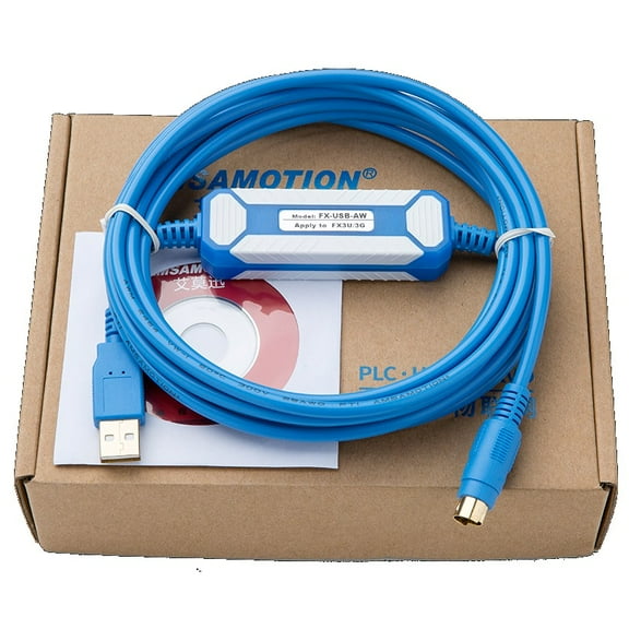 Amsamotion Isolated FX-USB-AW Suitable for Mitsubishi FX3U FX3G 1N 2N 1S Series PLC Programming Cable Replaced USB-SC09-FX+
