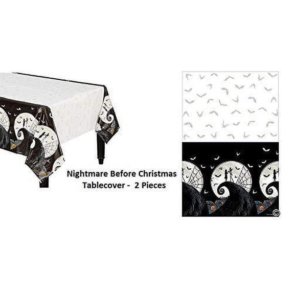 Amsc Nightmare Before Christmas Halloween Party Tablecover Tablecloth Birthday Party Supplies (2-Pack)
