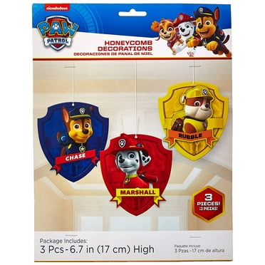 Amscam AMI 291462 3 Count Paw Patrol Honeycomb Decorations, Multicolored