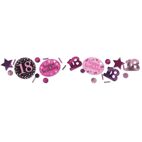 Amscan 1.2oz Pink Sparkling 18th Birthday Confetti