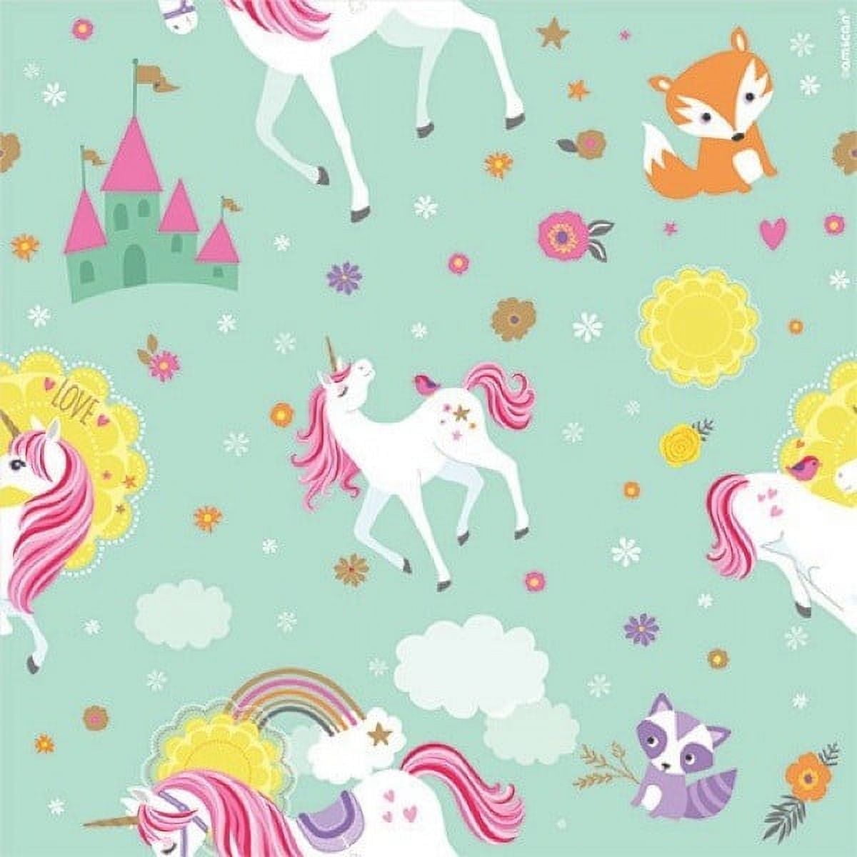 VARIOUS Amscan 12.5 sq. ft. Magical Unicorn Gift Wrap Paper