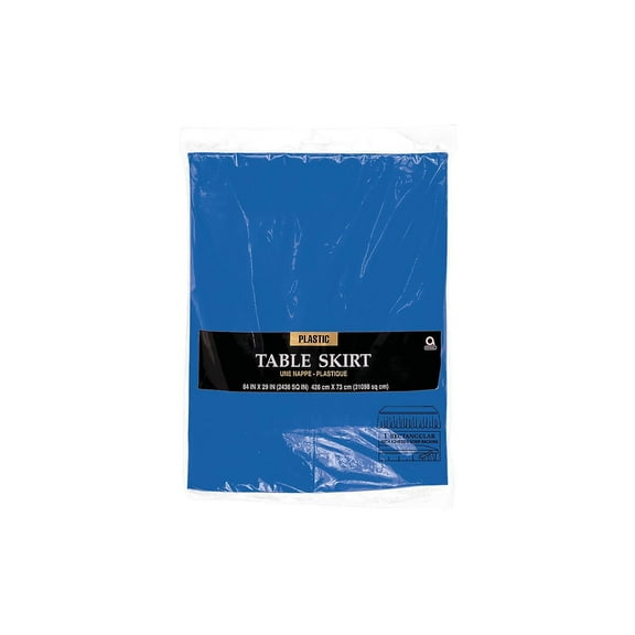 Amscan 14' x 29" Royal Blue Plastic Tableskirt 4/Pack (77025.105)