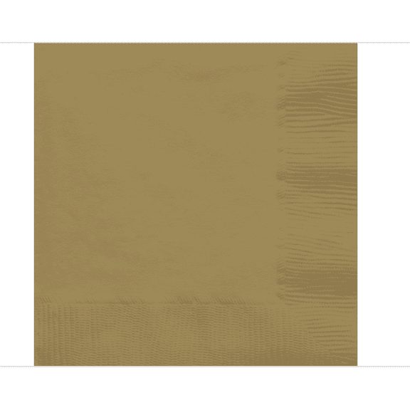 Amscan 2-Ply Lunch Napkins, 6-1/2" x 6-1/2", Gold, Pack Of 32 Napkins