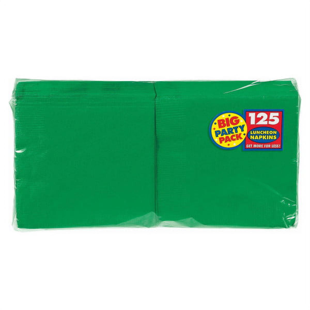 Amscan 2Ply Paper Lunch Napkins, 61/2" x 61/2", Festive Green, 125