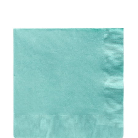 Amscan 2-Ply Paper Lunch Napkins, 6-1/2" x 6-1/2", Robin's Egg Blue, 125 Per Big Party Pack, Set Of 3 Packs