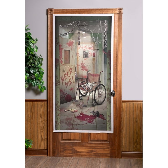 Amscan 241170 Asylum Door Cover | Halloween Decoration, Multi Color, 1 piece