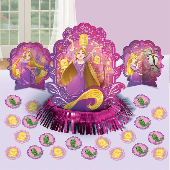 Amscan 281627 Table Decorating Kit,Disney Rapunzel Dream Big Collection,1 pack (23 pcs),Party Accessory