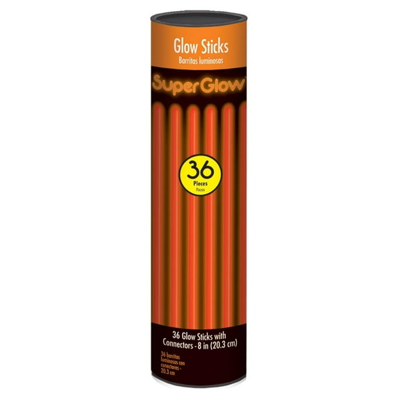 Amscan 310095.1 8" Glow Stick Tube - Orange, Party Accessory, 36 pieces