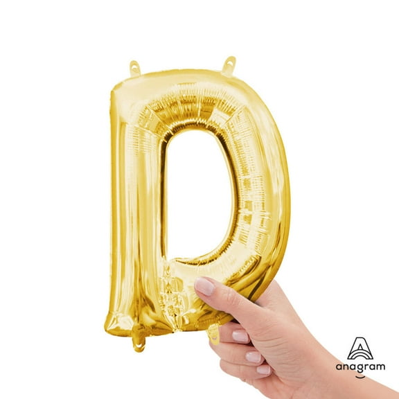 Amscan 3301830 Air‑Filled Letter D" Balloon, 16", Gold