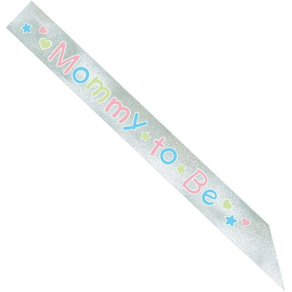 Amscan 340143 Mom-to-Be Foil Sash, 65", Multicolor