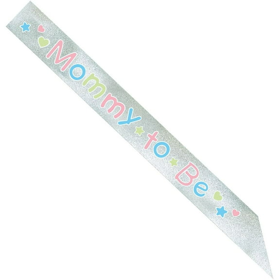 Amscan 340143 Mom-to-Be Foil Sash, 65", Multicolor