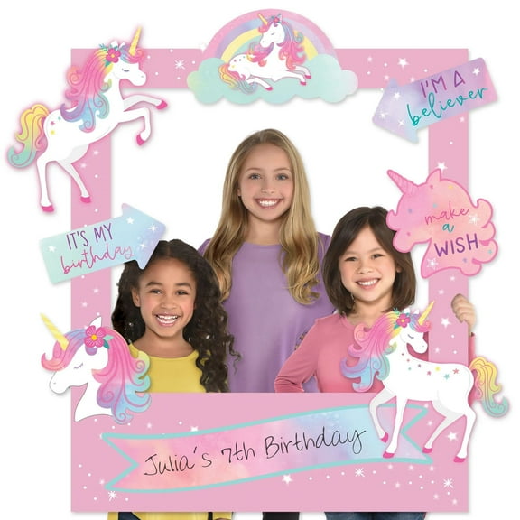 Amscan 3908291 Enchanted Unicorn Customizable Photo Frame
