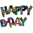 thumbnail image 1 of Amscan 3918231"Happy Bday" Party Letter Foil Balloon 10" X 56" - Rainbow Splash, 1 of 2