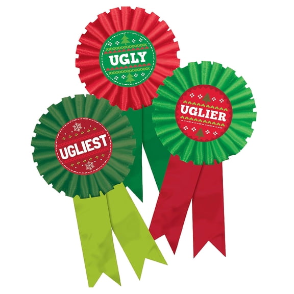 Ugly Sweater Award Ribbons (3)