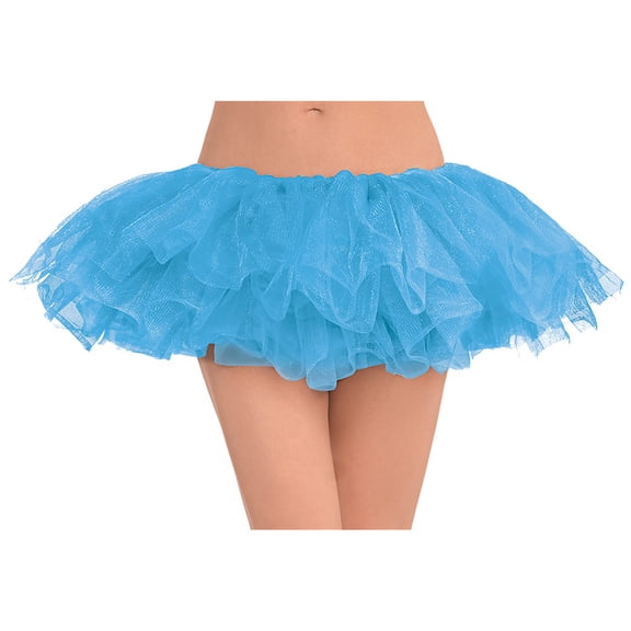 Amscan 397280.87 Adult Tulle Elastic Waistline Costume Tutu, Light Blue