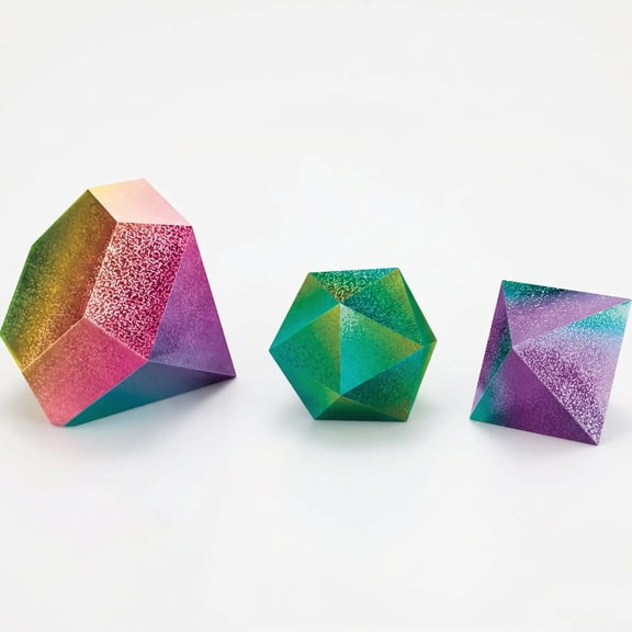 Amscan 3D Sparkle Geometric Table Decorations – 6 Pack
