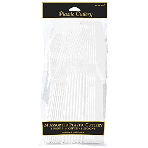 Amscan 4546.08 Party Supplies, 24 pieces, White