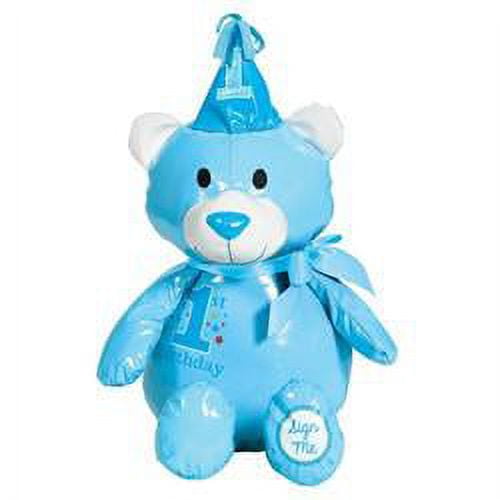 Amscan 460344 1st Birthday Blue Autograph Bear - Pack of 4