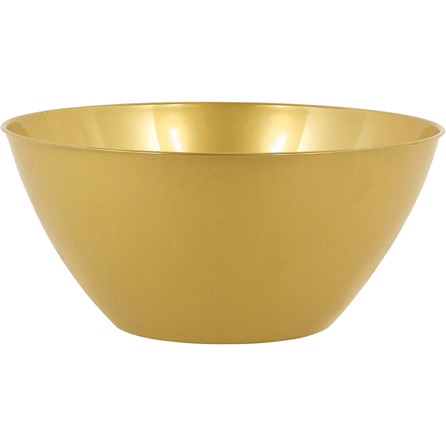 Amscan 5Quart Plastic Bowls, 11" x 6", Gold, Set Of 5 Bowls