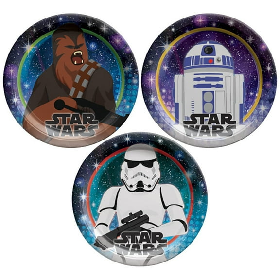 Amscan 7-inch Paper Party Plates, Star Wars Theme, 8 Pieces