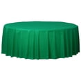 thumbnail image 1 of Amscan 77017 Solid Round Plastic Table Covers, 84", Festive Green, Pack Of 6 Covers, 1 of 2