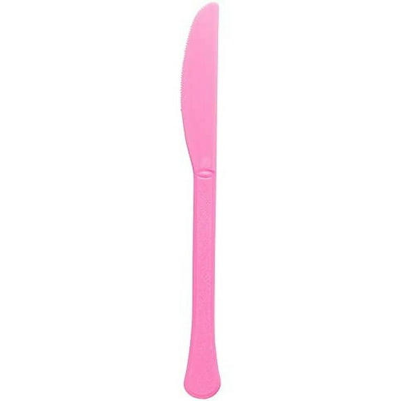 Amscan 8015.103 Premium Bright Pink Plastic Knives, 20ct