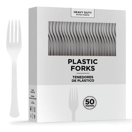 Frosty White Heavy Weight Forks Pack of 50