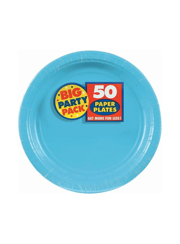 Amscan 9" Caribbean Big Party Pack Round Paper Plates 5/Pack 50 Per Pack (650013.54)