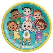Amscan 9 in Paper Cocomelon Birthday Round Party Plates, 8 Pieces