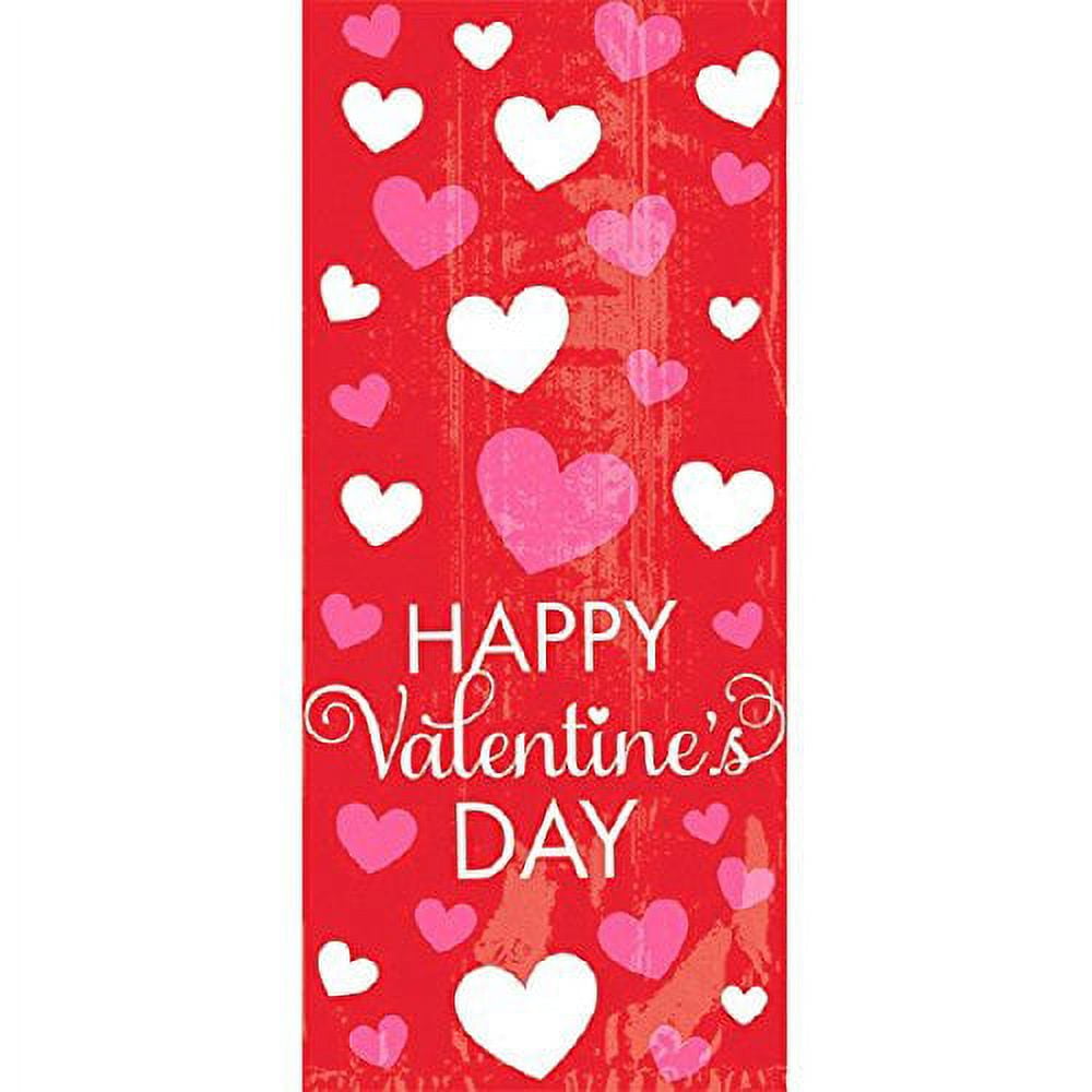 Amscan Valentinstags-Partytüten – 20 Stück, Rot, Herz-Design, 24x10 Cm (Kunststoff)