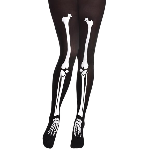 Amscan Adult Skeleton Bone Halloween Tights 1 count