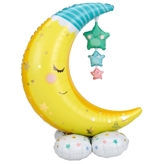 Amscan Airloonz Moon & Stars Baby Shower Balloon Decoration, 1 Count